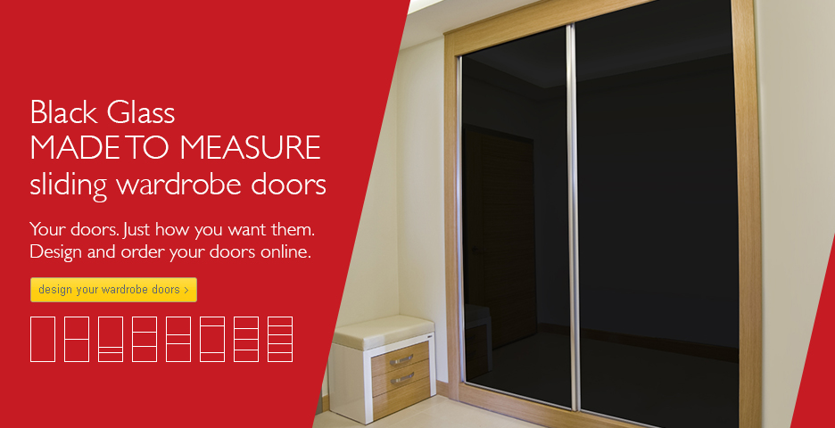 Black Glass Sliding Wardrobe Doors