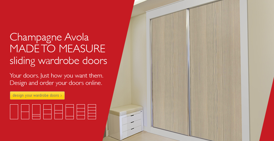 Champagne Avola Wood Sliding Wardrobe Doors