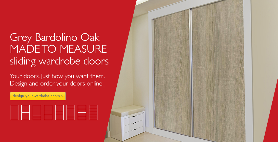 Grey Bardolino Oak Wood Sliding Wardrobe Doors
