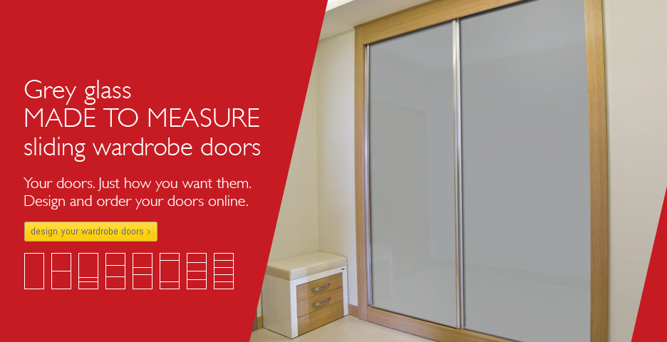 Metallic Grey Glass Sliding Wardrobe Doors