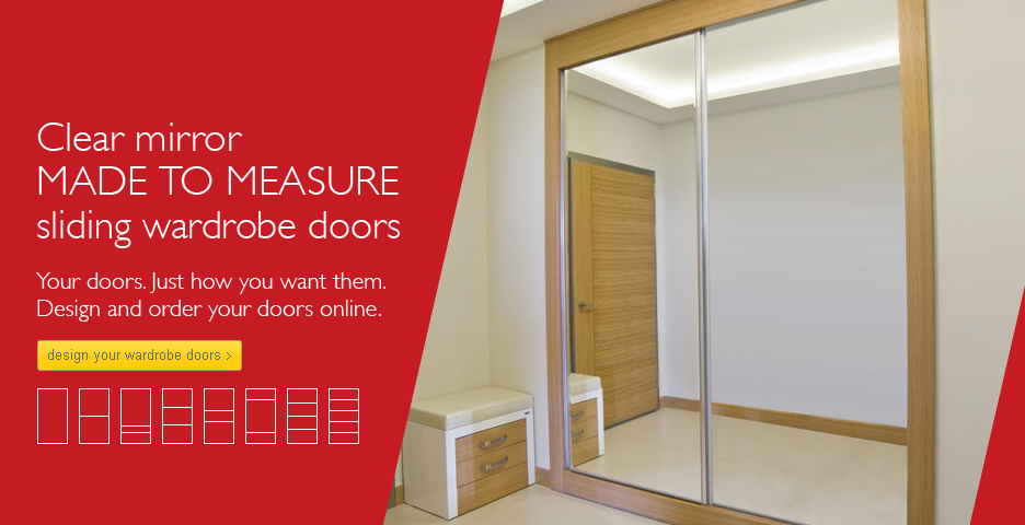 CLEAR MIRROR SLIDING WARDROBE DOORS