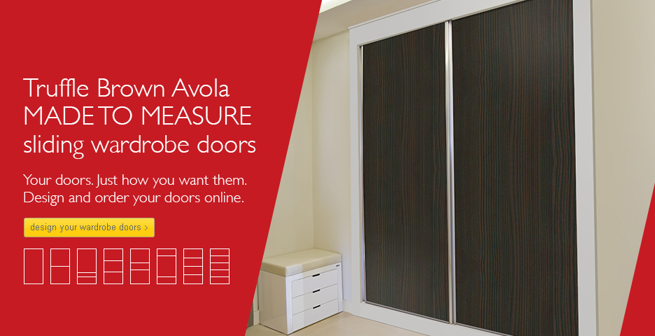 Truffle Brown Avola Wood Sliding Wardrobe Doors