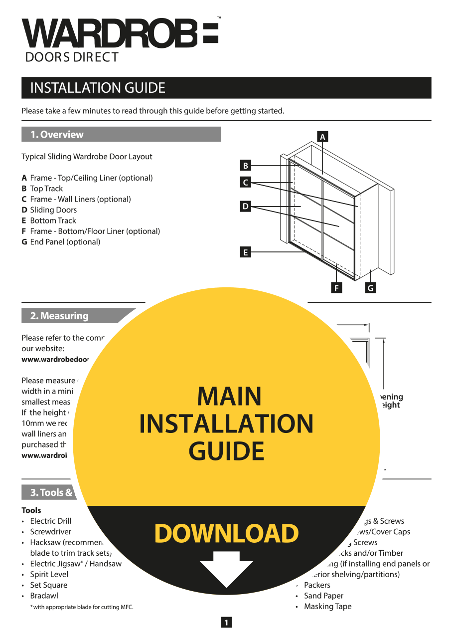 Sliding wardrobe doors installation guide