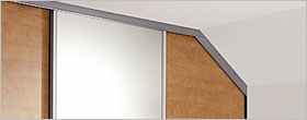 Angled sliding wardrobe doors