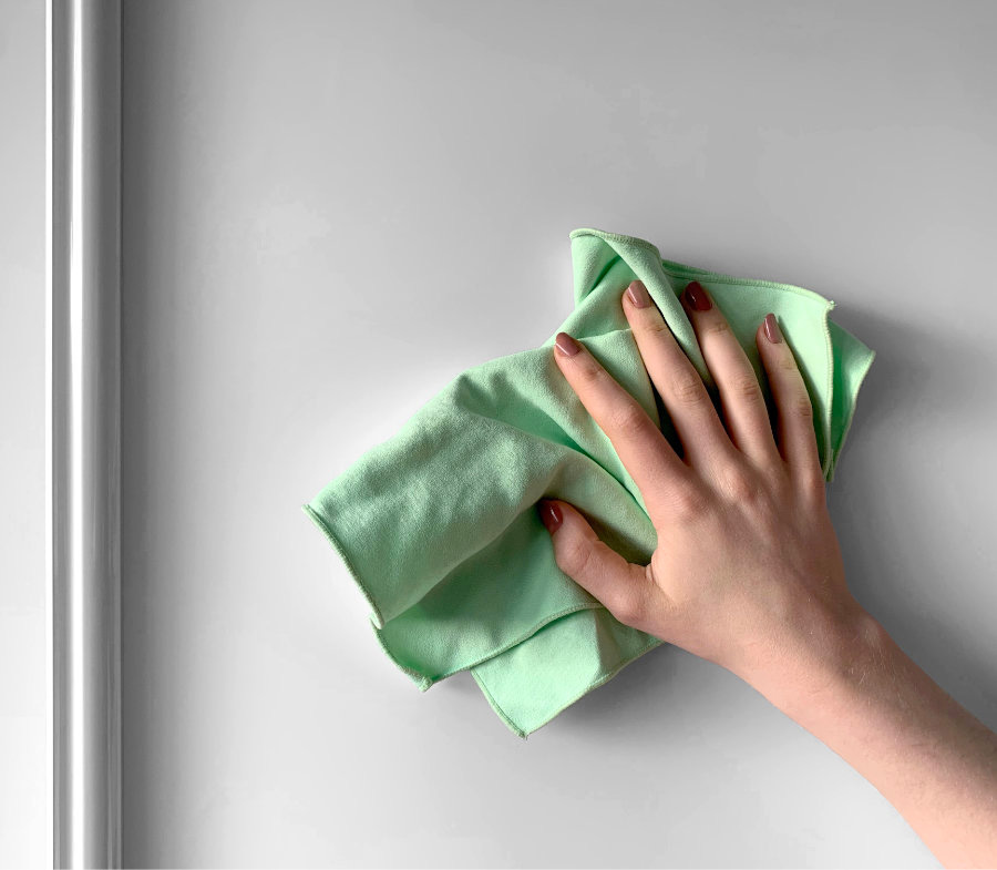 Use a micro-fibre cloth to clean sliding wardrobe doors