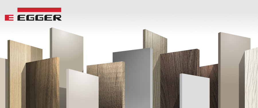 EGGER melamine-faced chipboards coloured wood panels and woodgrain effect panels