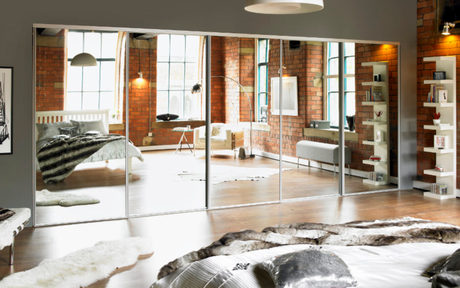 Glass and mirrored doors meet all the safety standards to use in the home