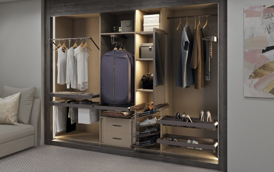 Wardrobe interior storage solutions