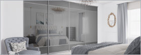 Grey sliding wardrobe doors