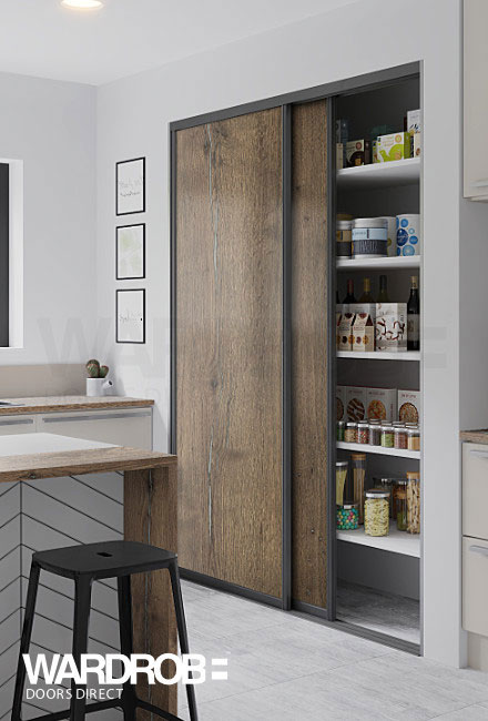 Bespoke kitchen sliding cupboard doors
