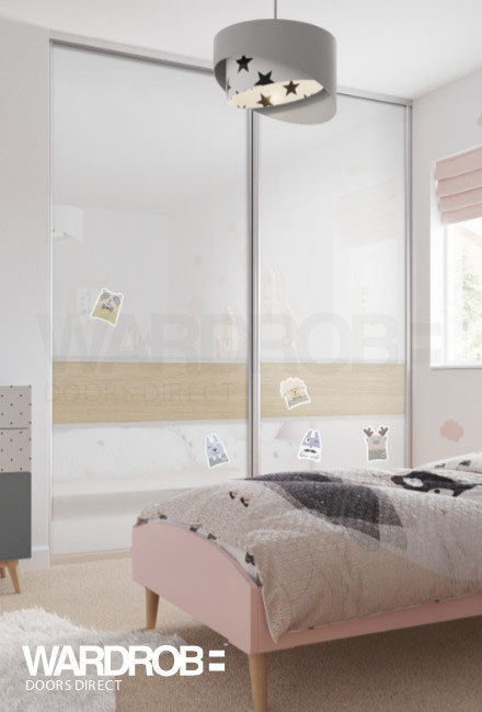 Custom-fit wardrobe doors designed specifically for a child's room.