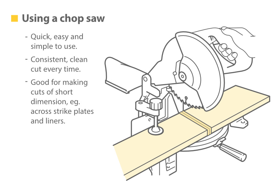 Using a chop saw to cut melamine-faced chipboard (MFC) with no chipping
