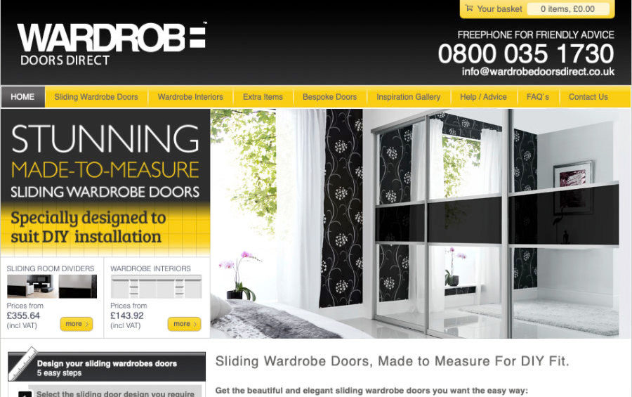 Wardrobe Doors Direct specialists in sliding wardrobe door, sliding room dividers and wardrobe interiors