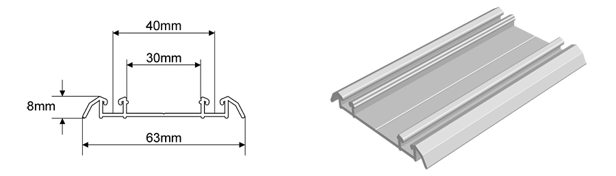 Aluminium bottom track dimensions