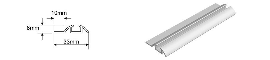Aluminium single mounting track dimensions