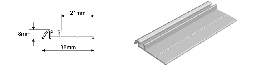 Aluminium single track dimensions