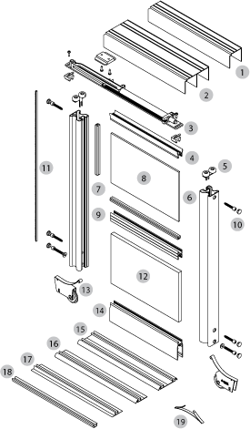 Aluminium sliding wardrobe doors