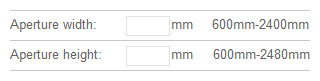 Aperture opening width