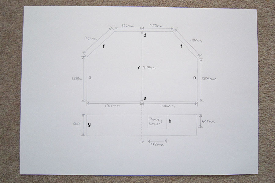 How to measure a sloping ceiling for wardrobe with 2 angled doors