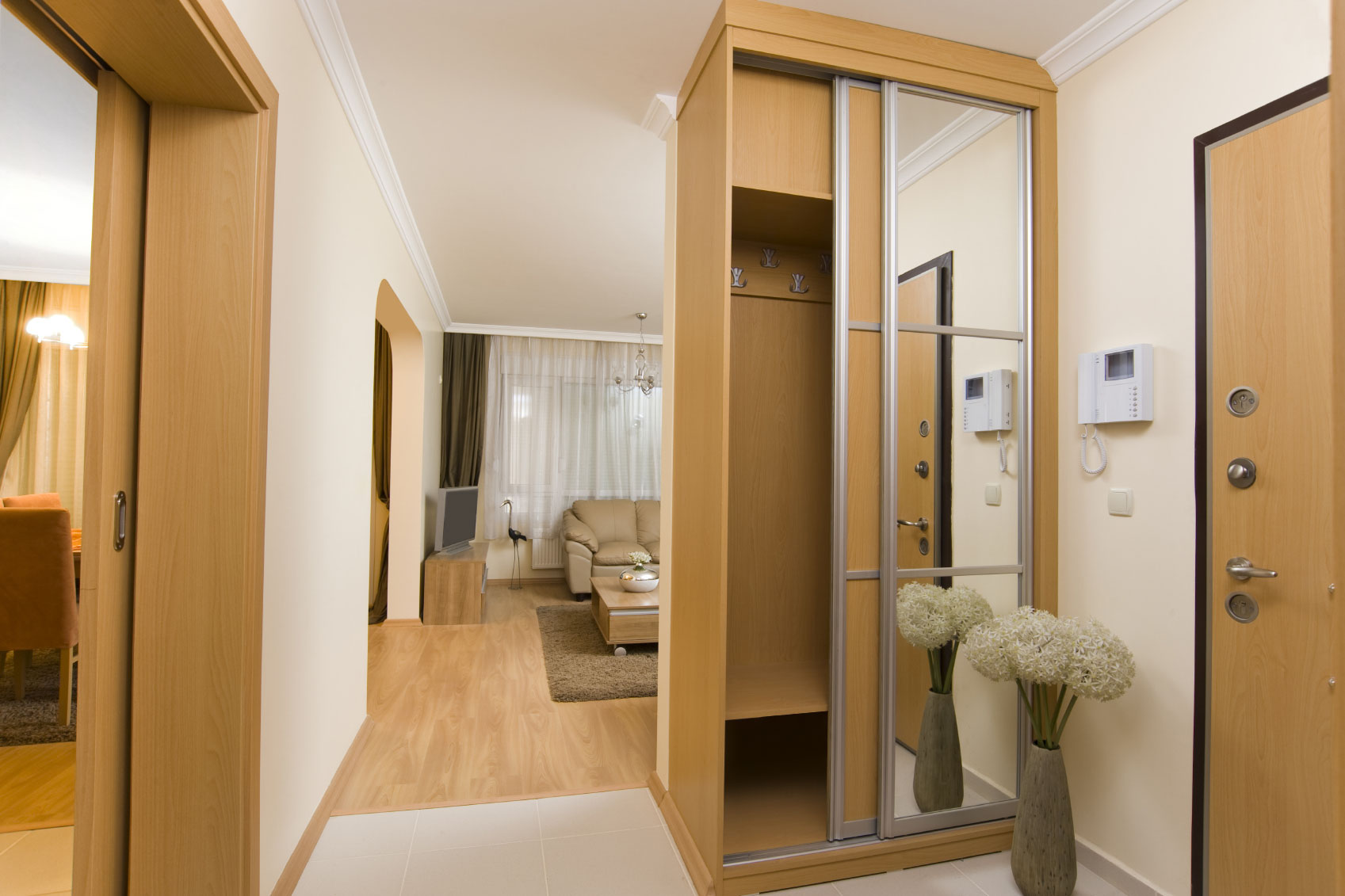 Narrow sliding wardrobe doors