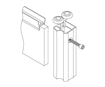 Installing top rollers on aluminium framed sliding wardrobe doors