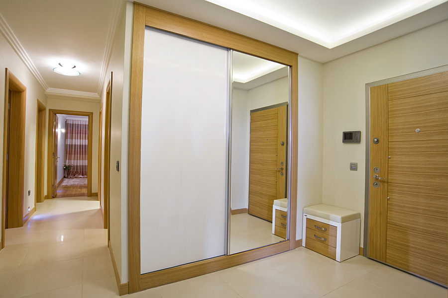 Sliding Wardrobe Doors In White Gloss White Glass And White