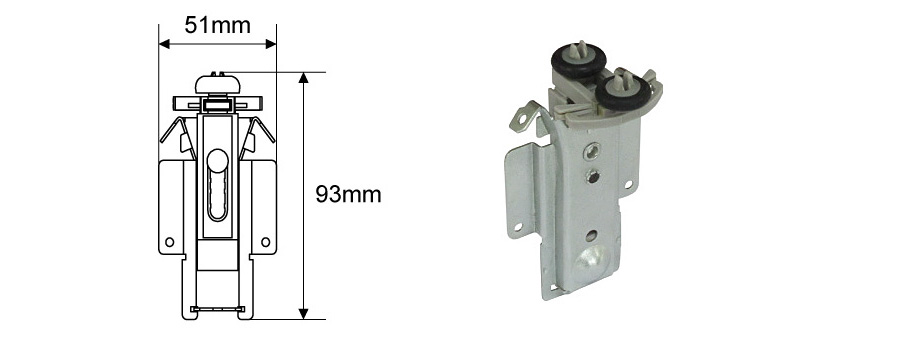 Steel top guides dimensions