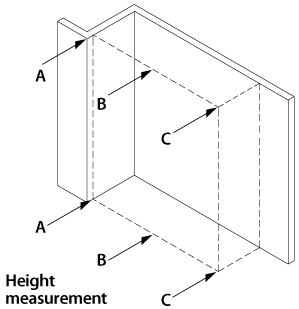 Sliding wardrobe door height measuring