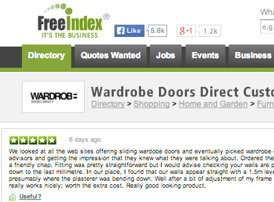 Proud to be rated best sliding wardrobe door company